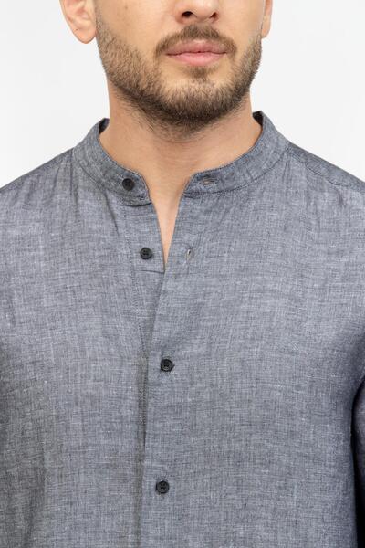 Calvin Klein Linen Cotton Stand Up Erkek Gömlek