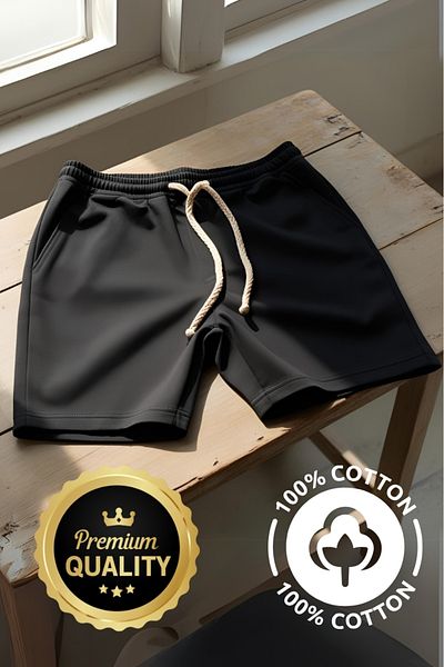 MODA Ανδρικό ίσιο σορτς, 100% βαμβάκι, άνετο, ποιοτικό ύφασμα, εγχώρια και ειδική παραγωγή