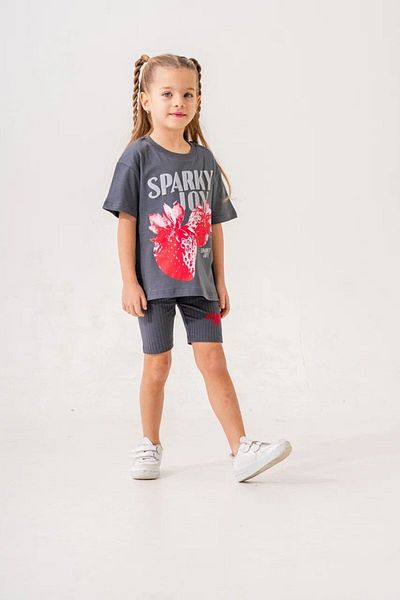 FYONCH Printed Girl's Shorts Leggings Set