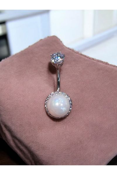 Takayrum Steel Pearl Detailed Belly Piercing