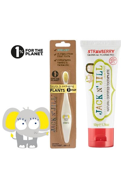 Jack N'Jill Jack N' Jill Baby Brushing Set - Strawberry Flavored Paste 50g