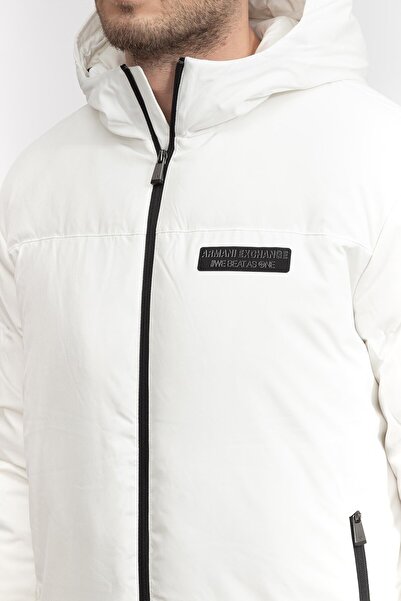 Armani Exchange Hooded Two-Way Zippered Regular Fit Coat Men's COAT 6RZB03 ZNICZ 1116