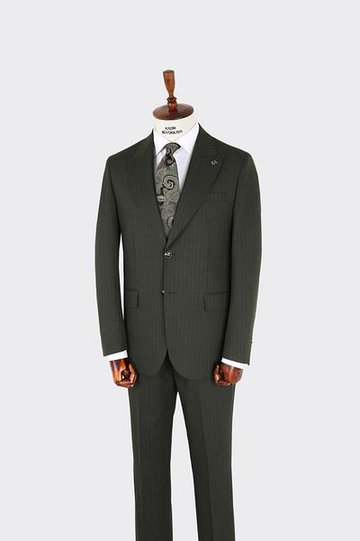 Kadir Büyükkaya Men's Swallow Collar Two Button Suit-Kax1327W