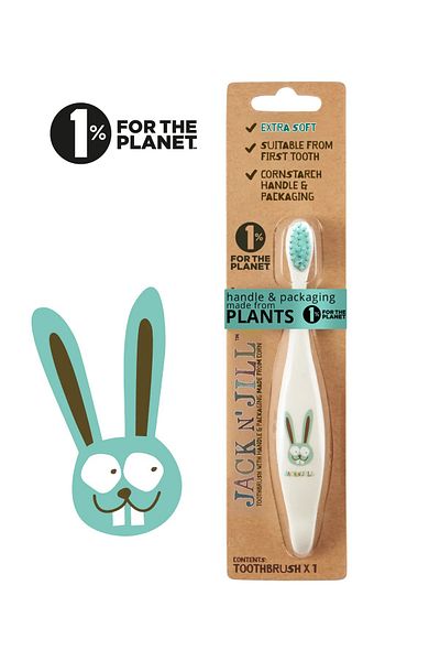 Jack N'Jill Jack N' Jill Natural Paste and Brush Set - 2-Piece Bunny-Raspberry
