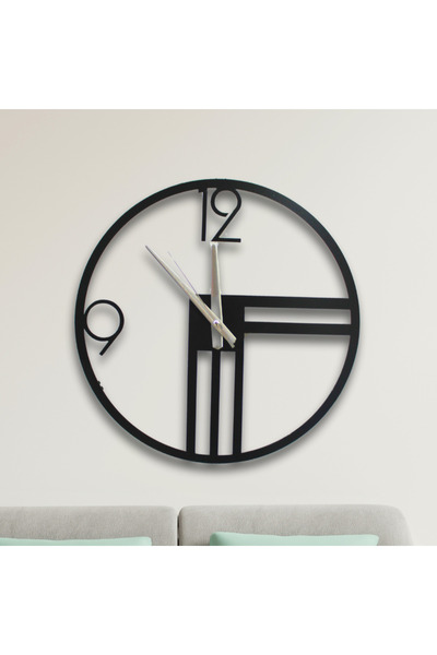 Lidya Metal Duvar Saati Dekoratif Şık 40cm Siyah Salon Çocuk odası Mutfak Yat...