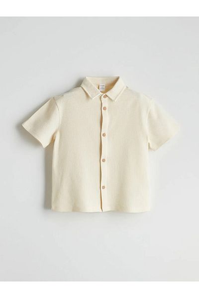 LC Waikiki Lcw Kids Gray Basic Boys Cotton Shirt and Shorts Pack of 2