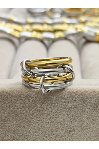 Opia JEWELRY - 4'lü Basic Mix Model Çelik Sarmal Yüzük (BİR BEDEN BÜYÜK ALINIZ)