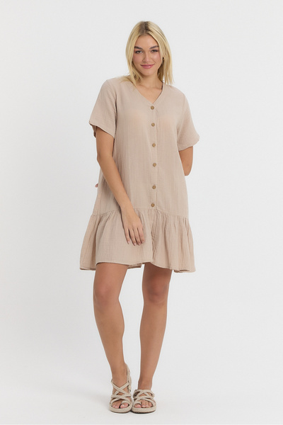 TCT TEKSTİL Women's Dress - Muslin Datça Dress - 3050