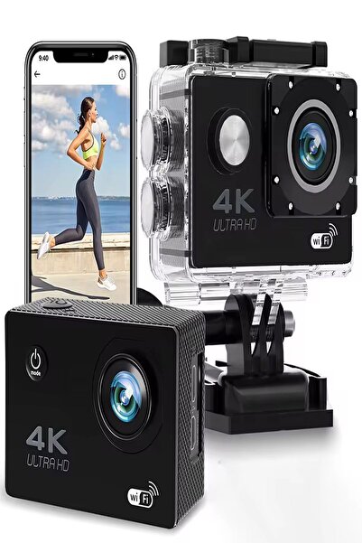 ULTRATEKNO Kask Kamerası 170 Derece 16 Mp 4k Ultra Hd Wifi Aksiyon Kamerası Kumandalı Kamera
