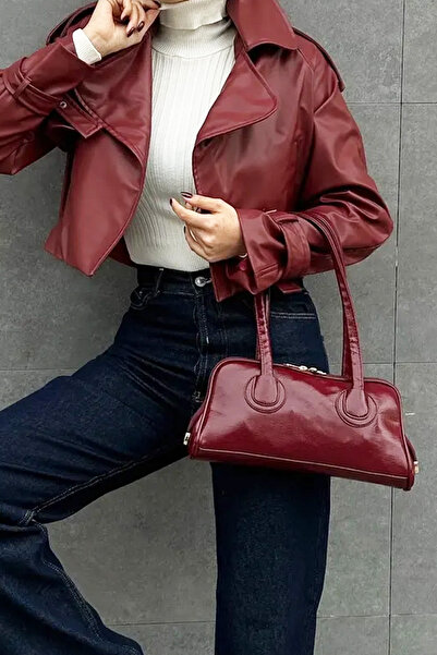 KOÇAK ÇANTA Women's Zippered Faux Leather Single Compartment Hand, Arm and Shoulder Bag