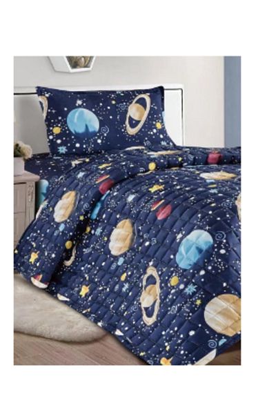 Moon 3-Piece Compressed Bed Quilt Set with Children's Drawings