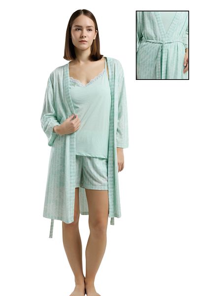 Pierre Cardin Women's Mint Shorts- Dressing Gown Viscose Boxed Pajama Set Vr:Pc:K89.V66.Y11