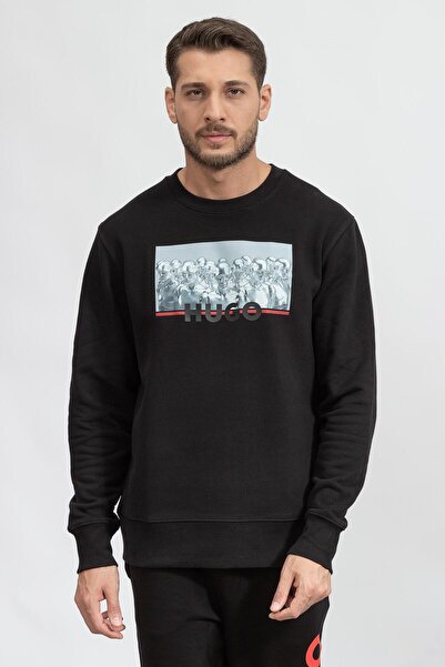 HUGO Pamuklu Regular Fit Bisiklet Yaka Sweat Erkek Sweat 50472234 001