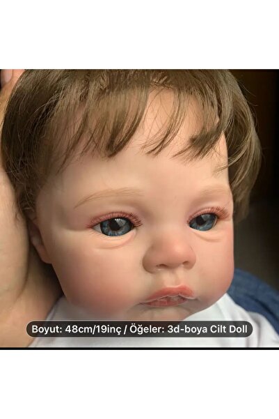 Kayra 48 Cm Silikon Reborn Gerçekçi Bebek Oyuncak Bebek Arabası Hediyeli