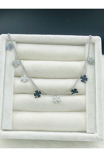 DS DİAMONDSHOP Steel Anklet Clover Model Byçlkhal- 202504559