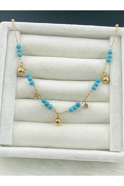DS DİAMONDSHOP Blue Bulk Model Steel Anklet Byçlkhal- 202504561