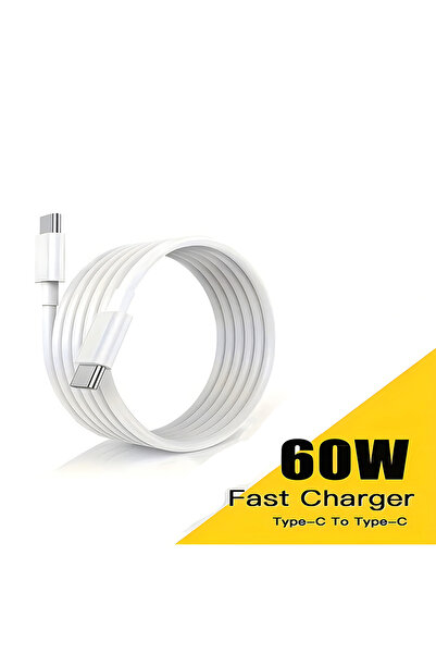 Choice كابل شحن سريع PD 60 واط أبيض بطول 1 متر من USB C إلى Type C لأجهزة App...