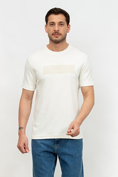 Calvin Klein Textured Embroidery Erkek Bisiklet Yaka T-Shirt