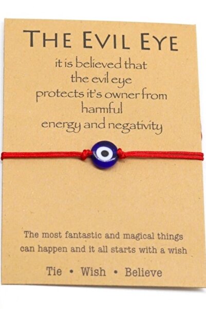 bygüneşaccessories Altın Kaplama Nazar Boncuklu Kırmızı Ip Şans Bilekliği