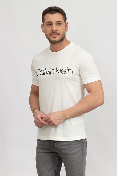 Calvin Klein Cotton Front Logo Men's Crew Neck T-Shirt