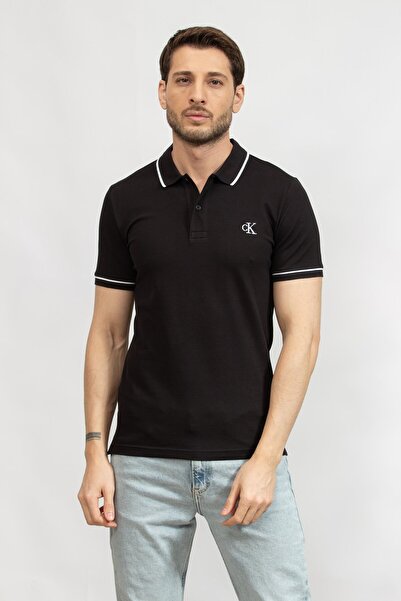 Calvin Klein Erkek Siyah Kısa Kollu Polo Tişört