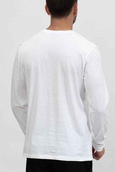 HUGO Men's Cotton T-Shirt - Regular Fit, Crew Neck, Long Sleeve, Logo Printed 50466159   100