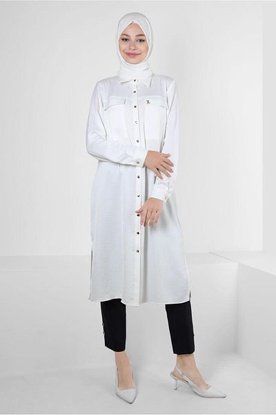 Alvina SHIRT COLLAR BUTTONED TUNIC 43858