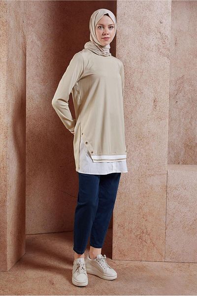 Alvina 44645 Model Garnished Saw Tunic