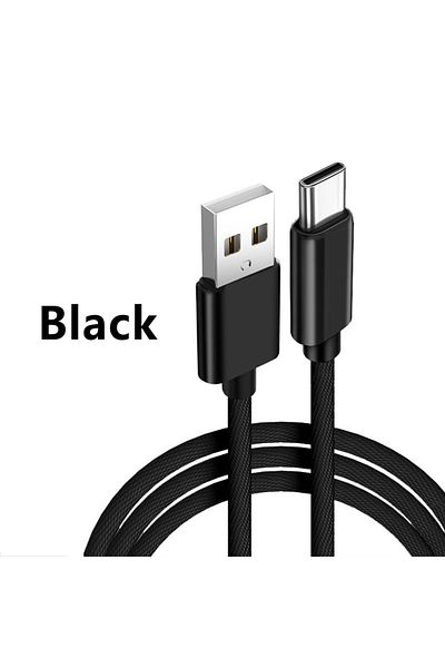 Choice 1m black USB A To Type C Cable Date Sync Fast Charging Nylon Braided Wire Charger Cable 3A For Samsu