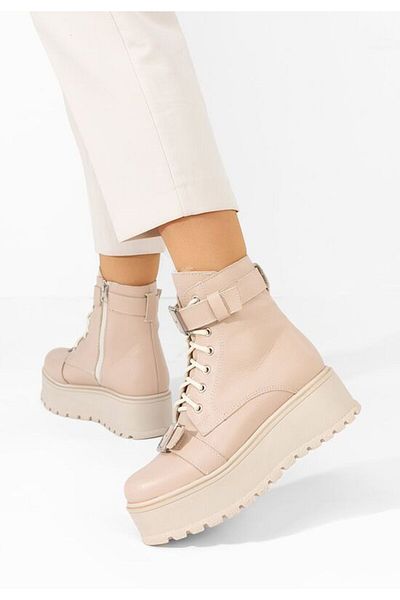 B T Shoes Ghete dama piele Astrid V5 nude