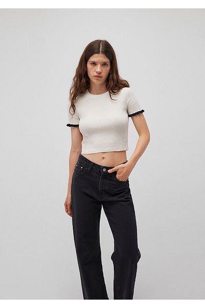 Mavi Ecru Knitwear Short Sleeve - 1710481 -82127 Model