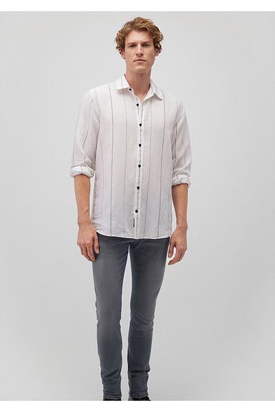 Mavi Cămașă albă cu dungi Regular Fit 0211121 -620