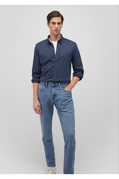 Mavi Πλεκτό πουκάμισο Navy Blue Slim Fit - 0211110 -81583