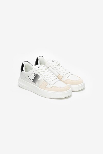 Calvin Klein Kadın Marka Logolu Günlük Kullanıma Uygun Beyaz Sneaker YW0YW01445 01W