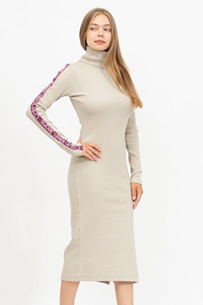 Calvin Klein LOGO ELASTIC RIB LONG DRESS