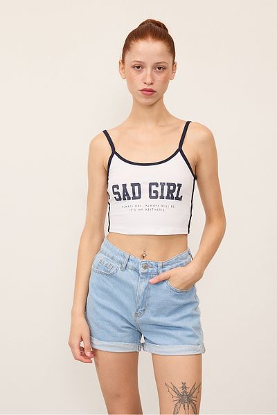 Addax SAD GIRL Crop Athlete - Imprimat, Model A4146-İ13
