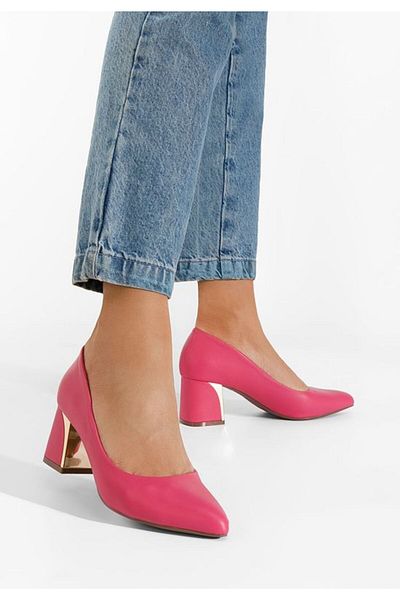 B T Shoes Pantofi Cu Toc Gros Clarisse Fucsia