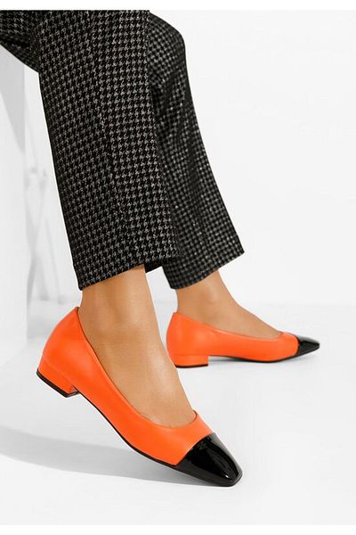 B T Shoes Pantofi Cu Toc Mic Erias Portocalii