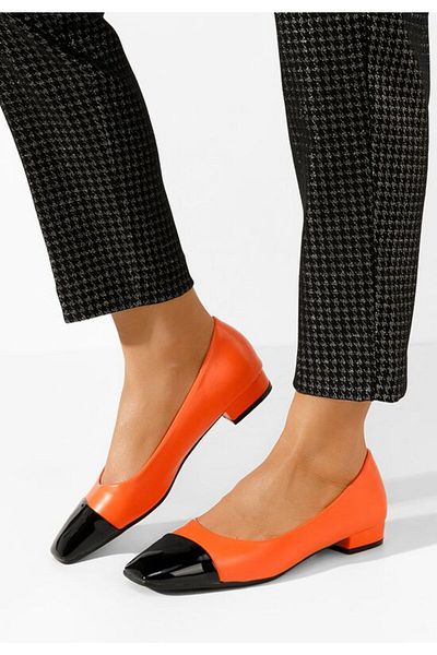 B T Shoes Pantofi Cu Toc Mic Erias Portocalii