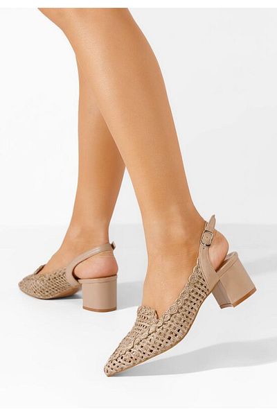 B T Shoes Pantofi Cu Toc Mediu Tosena Kaki