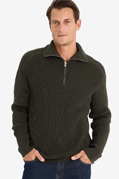 DeFacto Standart Fit Stand Collar Zip Knitwear Sweater D4209Ax24Wn