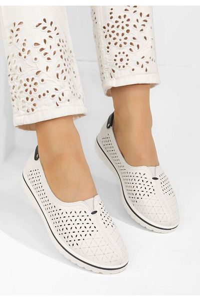 B T Shoes Pantofi casual dama Karolyn albi