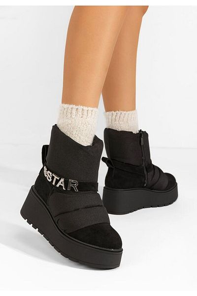 B T Shoes Black Selisa platform boots