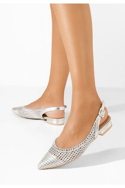B T Shoes Pantofi slingback Elaina argintii
