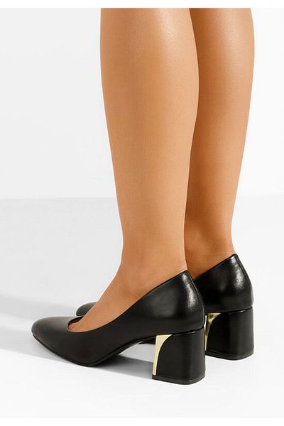 B T Shoes Pantofi Cu Toc Gros Clarisse Negri