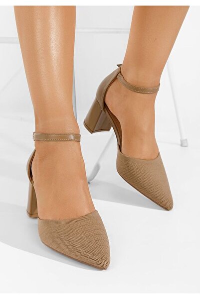 B T Shoes Σιλβένα Χακί Παπούτσια με Χοντρό Τακούνι