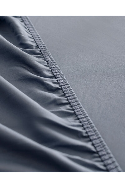 Madame Coco Σεντόνι Ciel Μονό 100% Βαμβακερό Ελαστικό Σατέν - Σκούρο Μπλε