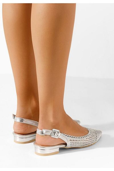 B T Shoes Pantofi slingback Elaina argintii