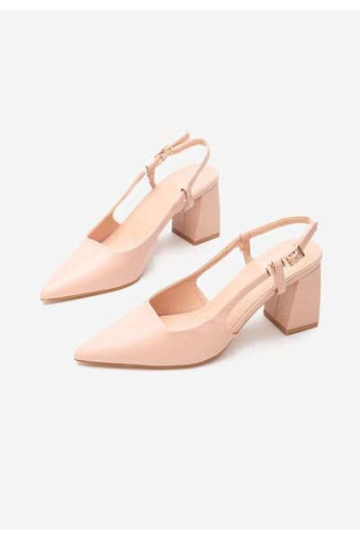 B T Shoes Nude Caprice chunky heel shoes