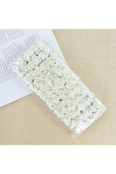 Choice 144pcs F01 144pcs 2cm Artificial Mini Paper Rose Bouquet for Wedding Party Decoration Home DIY Wreat